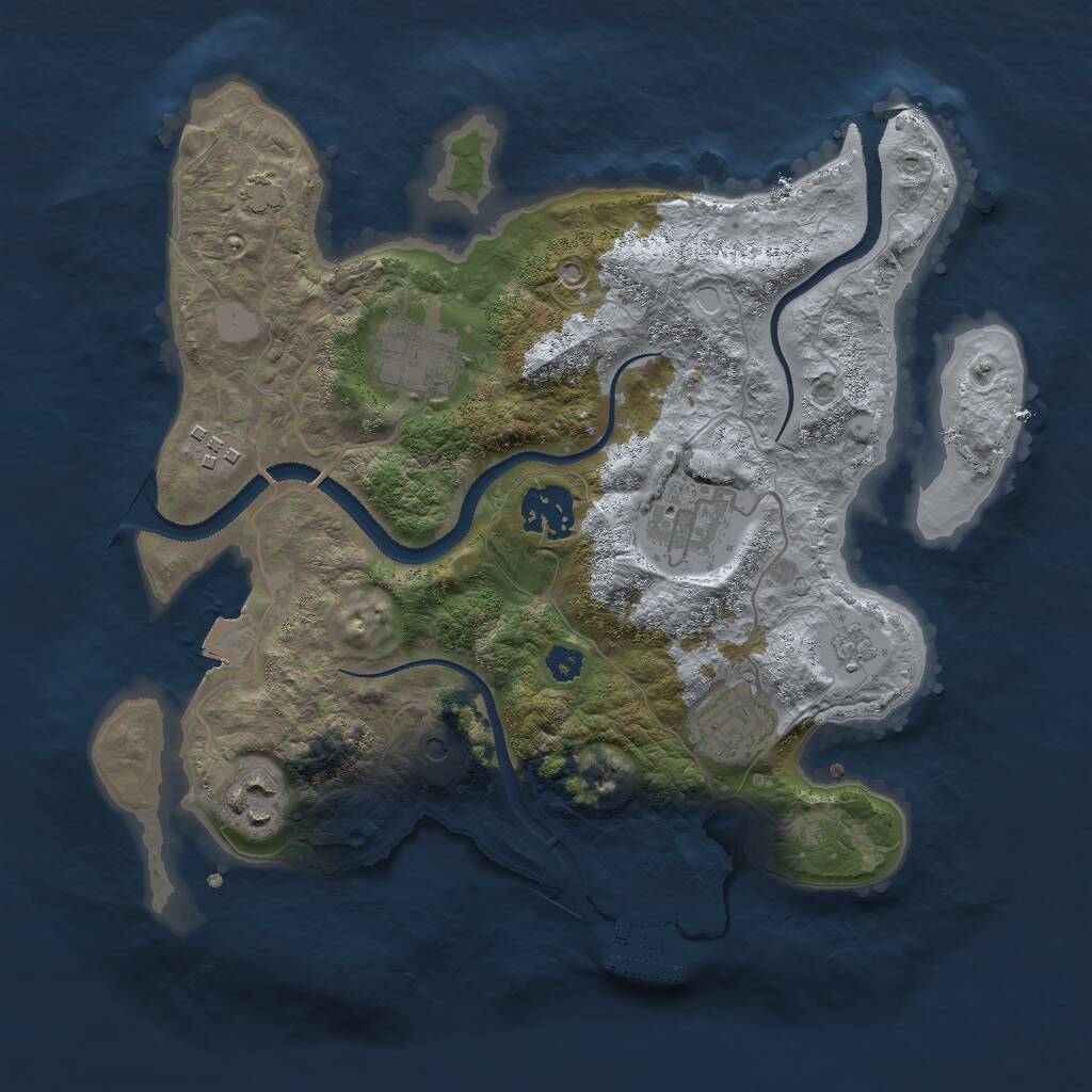 Rust Map: Procedural Map, Size: 3000, Seed: 1064335261, 11 Monuments