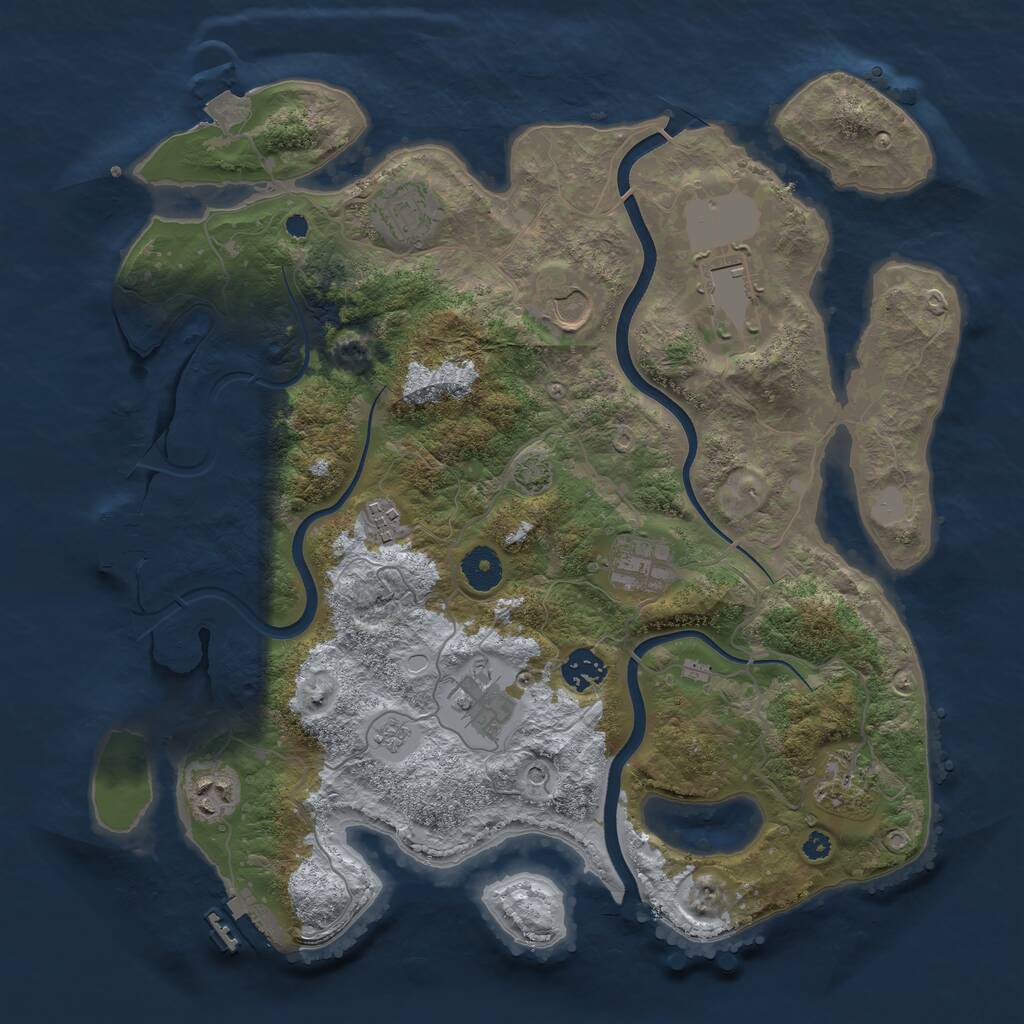 Rust Map: Procedural Map, Size: 3700, Seed: 898639030, 15 Monuments