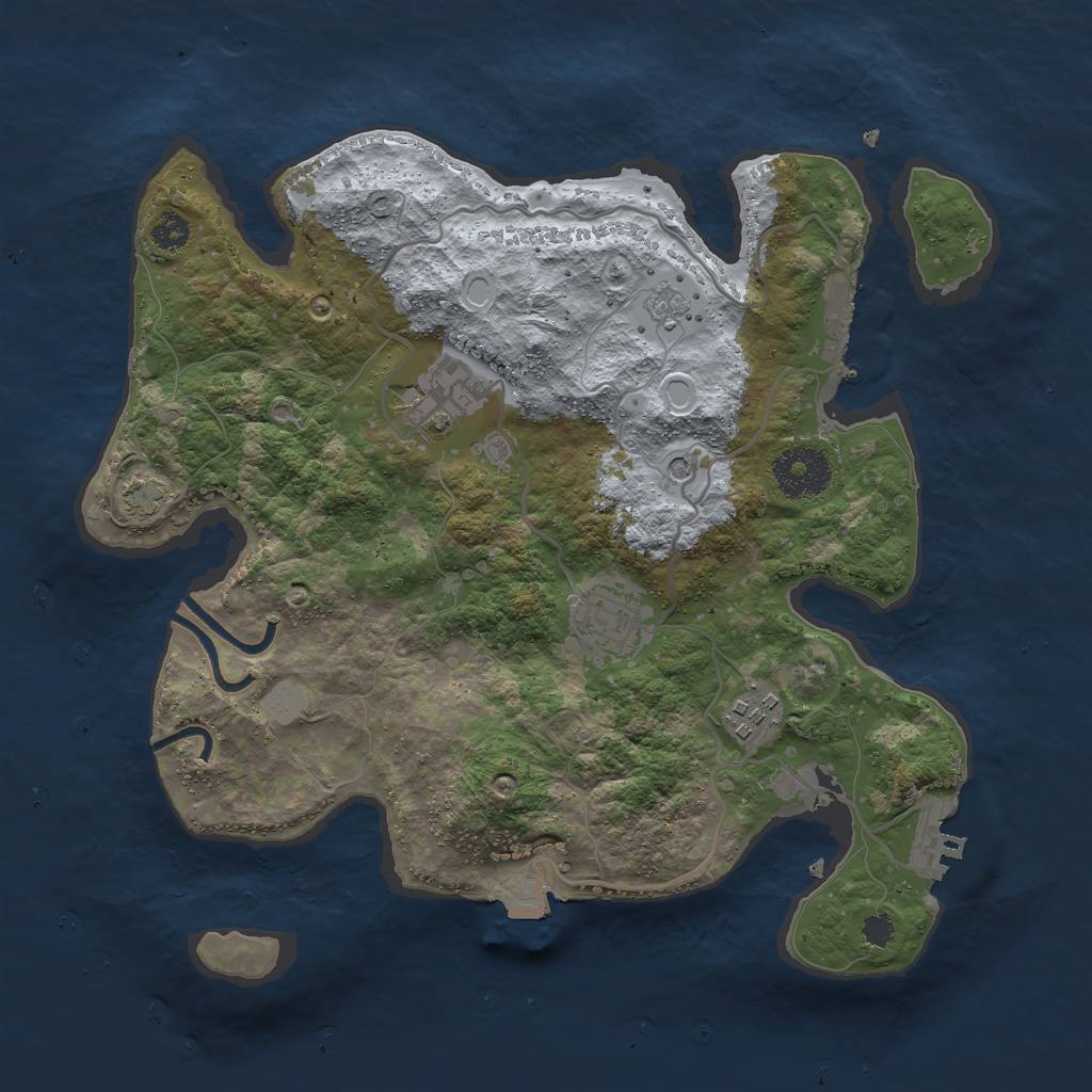 Rust Map: Procedural Map, Size: 3000, Seed: 700544658, 11 Monuments