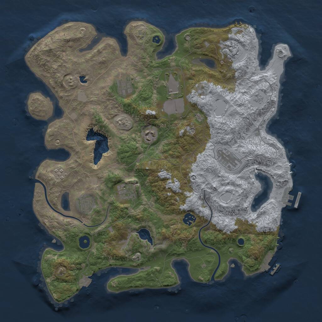 Rust Map: Procedural Map, Size: 4000, Seed: 537815962, 15 Monuments