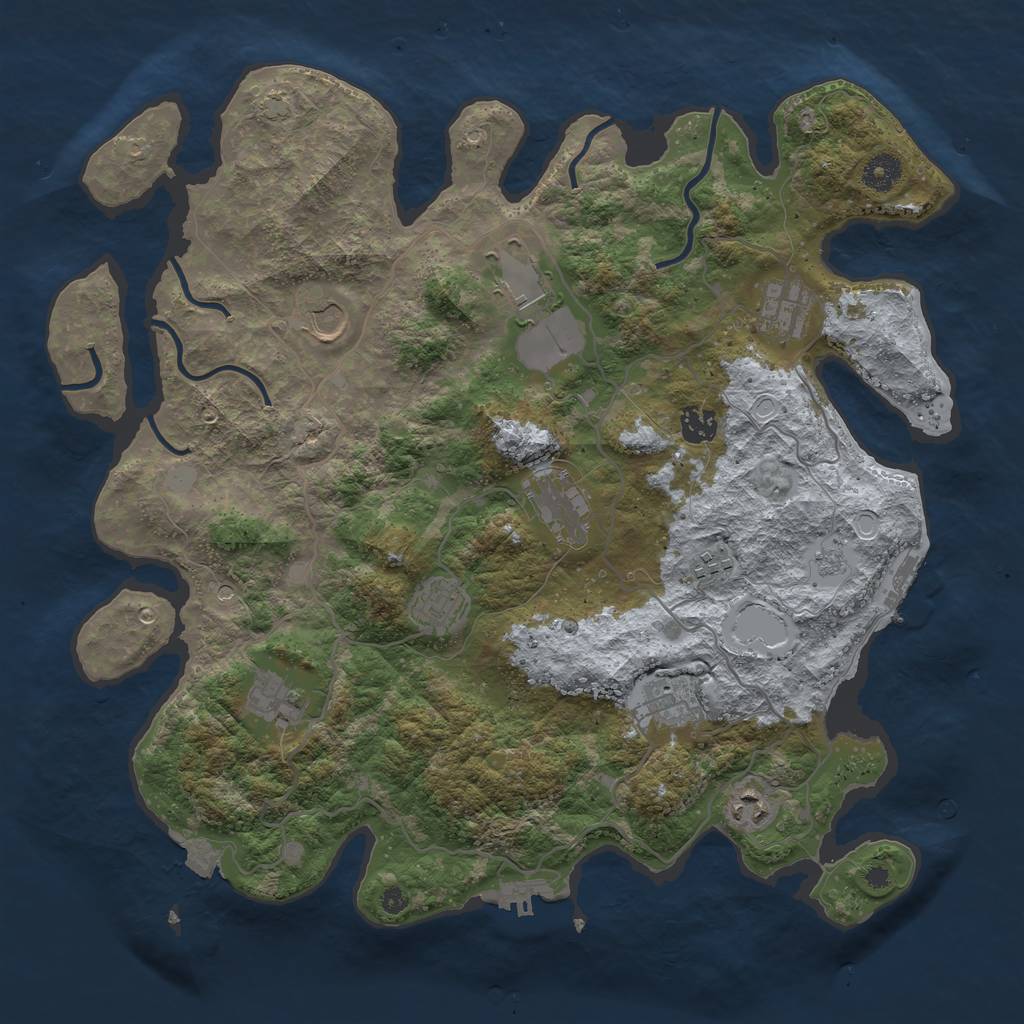 Rust Map: Procedural Map, Size: 4000, Seed: 71786, 18 Monuments