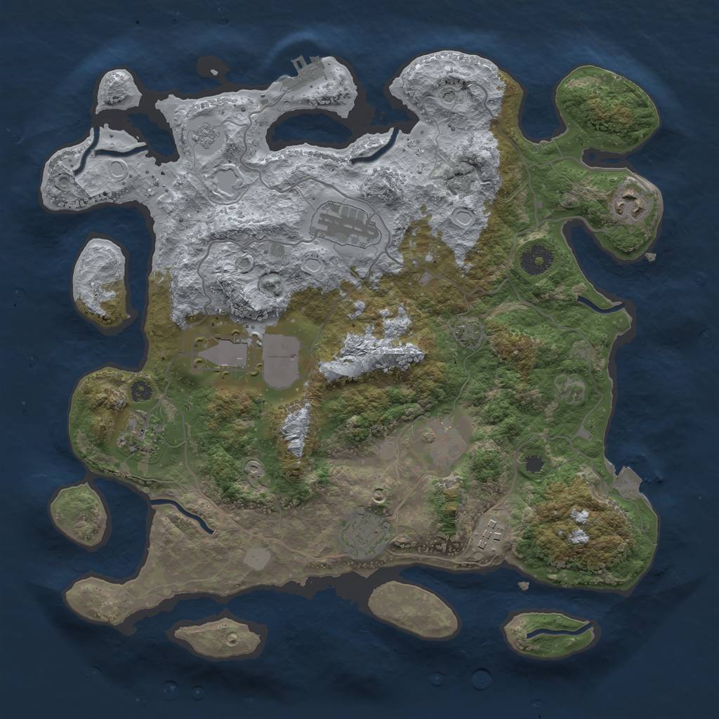 Rust Map: Procedural Map, Size: 3500, Seed: 1879620197, 14 Monuments