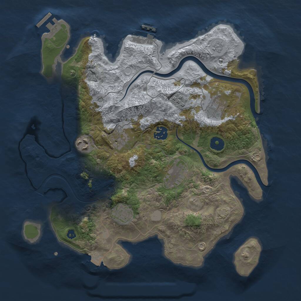 Rust Map: Procedural Map, Size: 3250, Seed: 1000000170, 13 Monuments