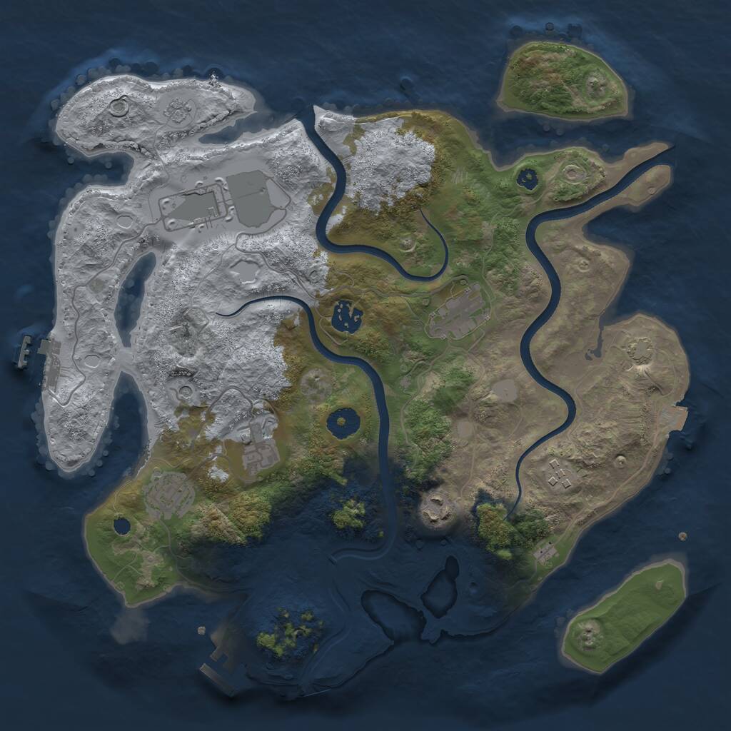 Rust Map: Procedural Map, Size: 3500, Seed: 1725990412, 13 Monuments
