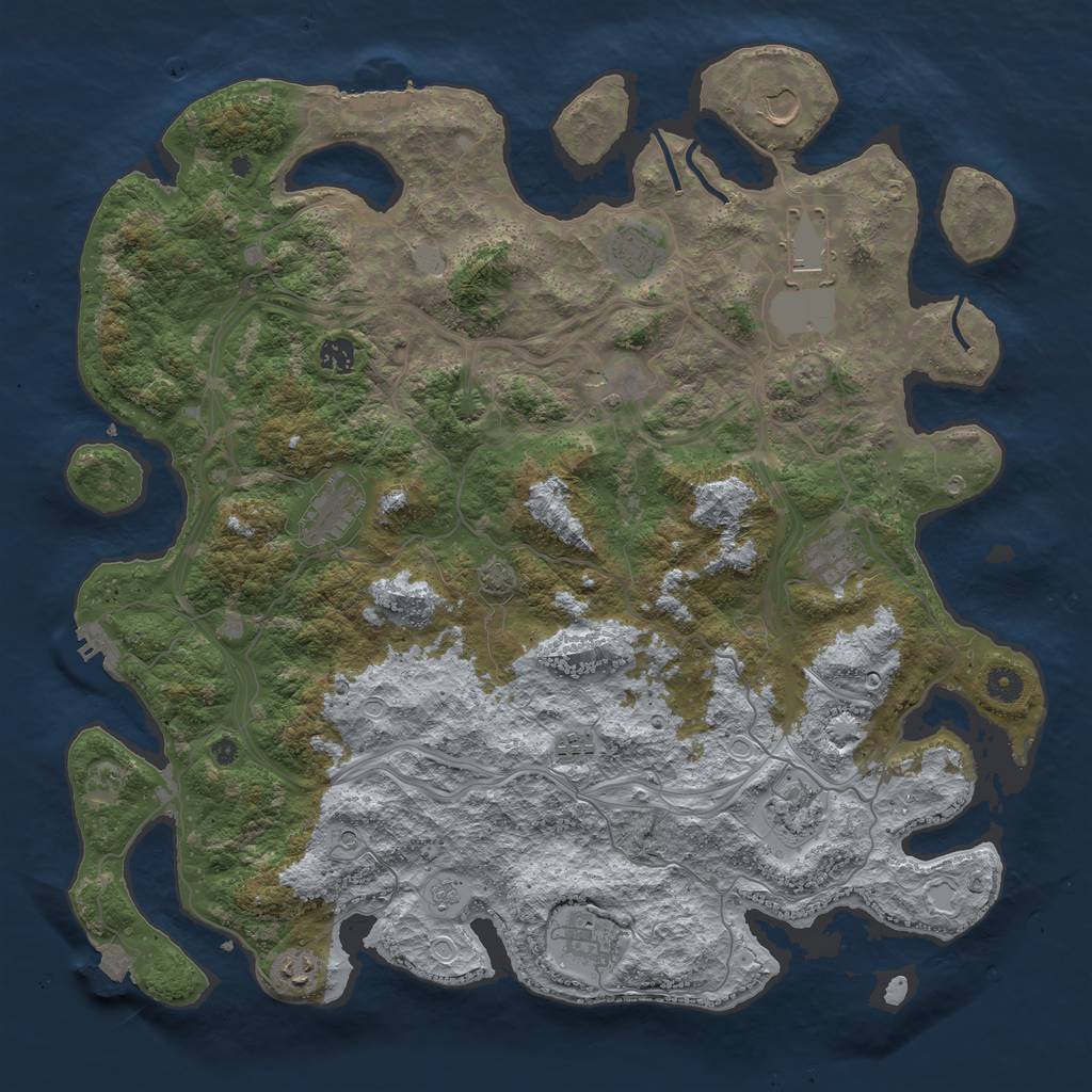 Rust Map: Procedural Map, Size: 4500, Seed: 449, 19 Monuments