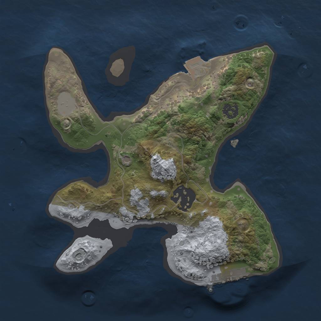Rust Map: Procedural Map, Size: 2000, Seed: 598853530, 5 Monuments