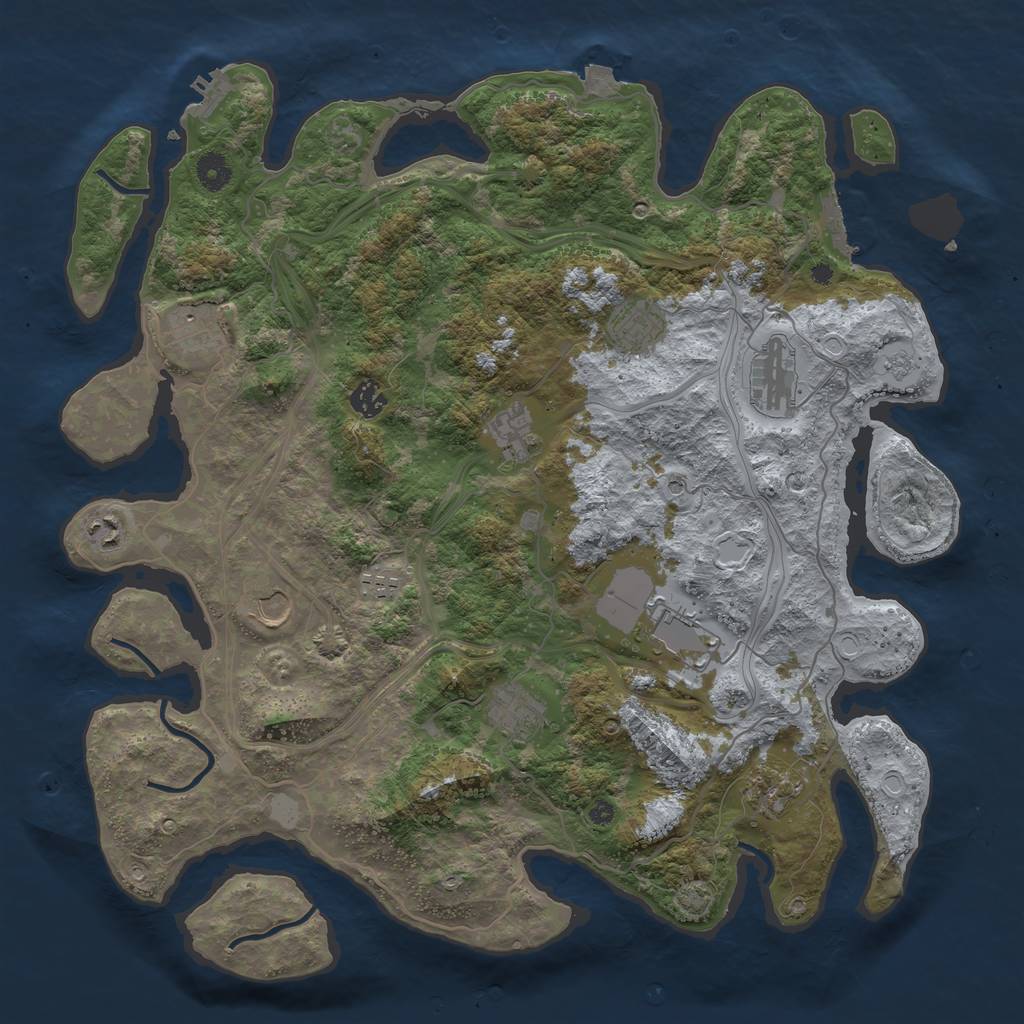 Rust Map: Procedural Map, Size: 4250, Seed: 1917221268, 19 Monuments