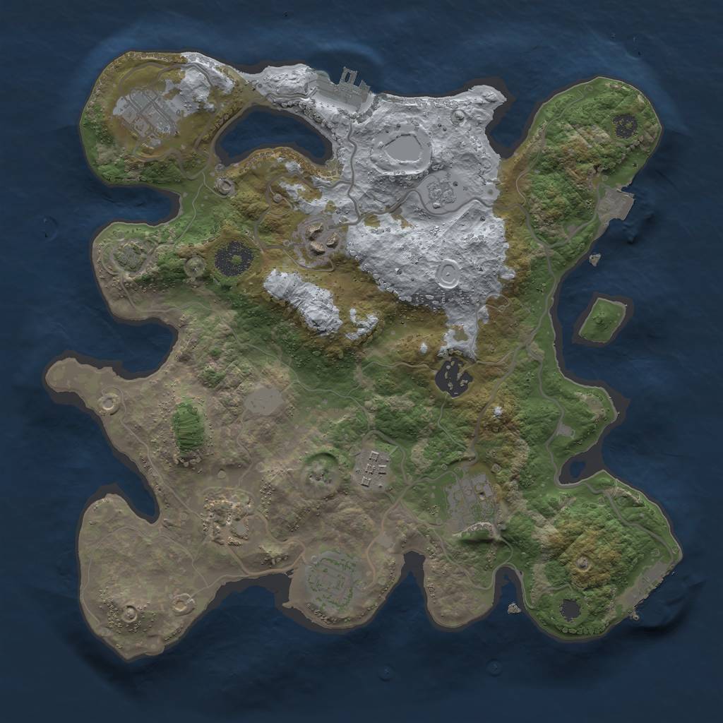 Rust Map: Procedural Map, Size: 3000, Seed: 5680, 14 Monuments