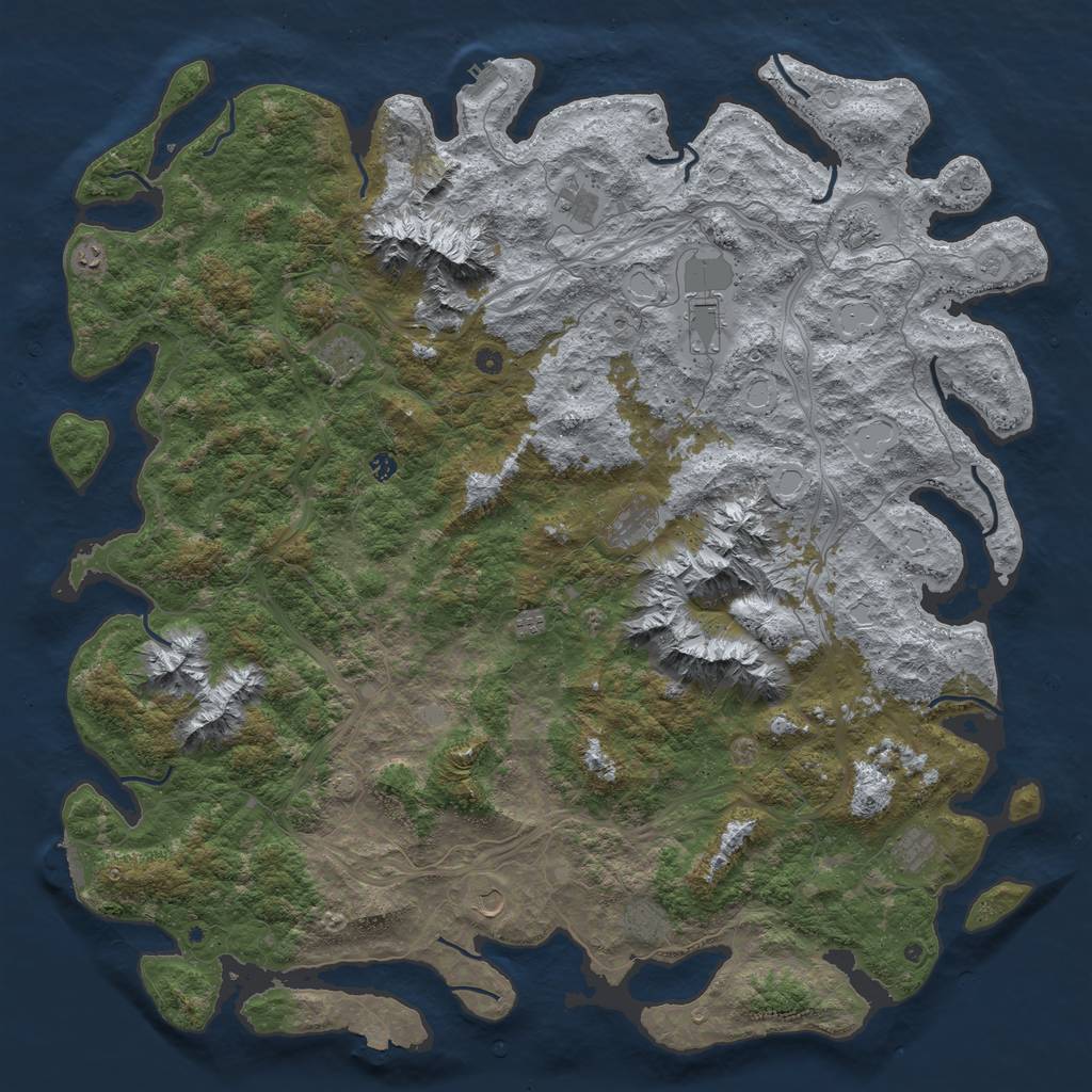 Rust Map: Procedural Map, Size: 6000, Seed: 326065166, 19 Monuments