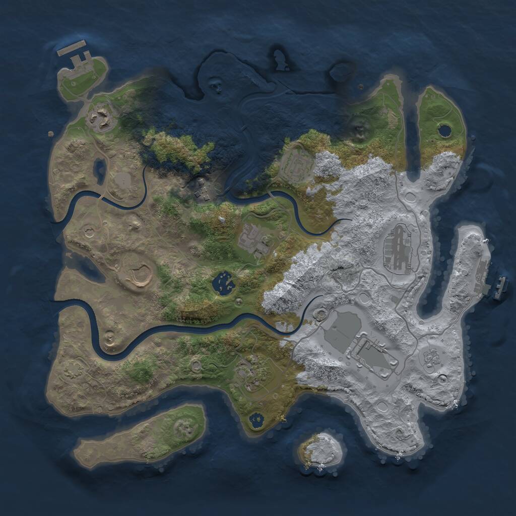 Rust Map: Procedural Map, Size: 3500, Seed: 52352156, 15 Monuments