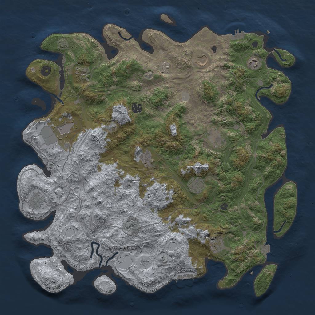 Rust Map: Procedural Map, Size: 4500, Seed: 1897000304, 19 Monuments
