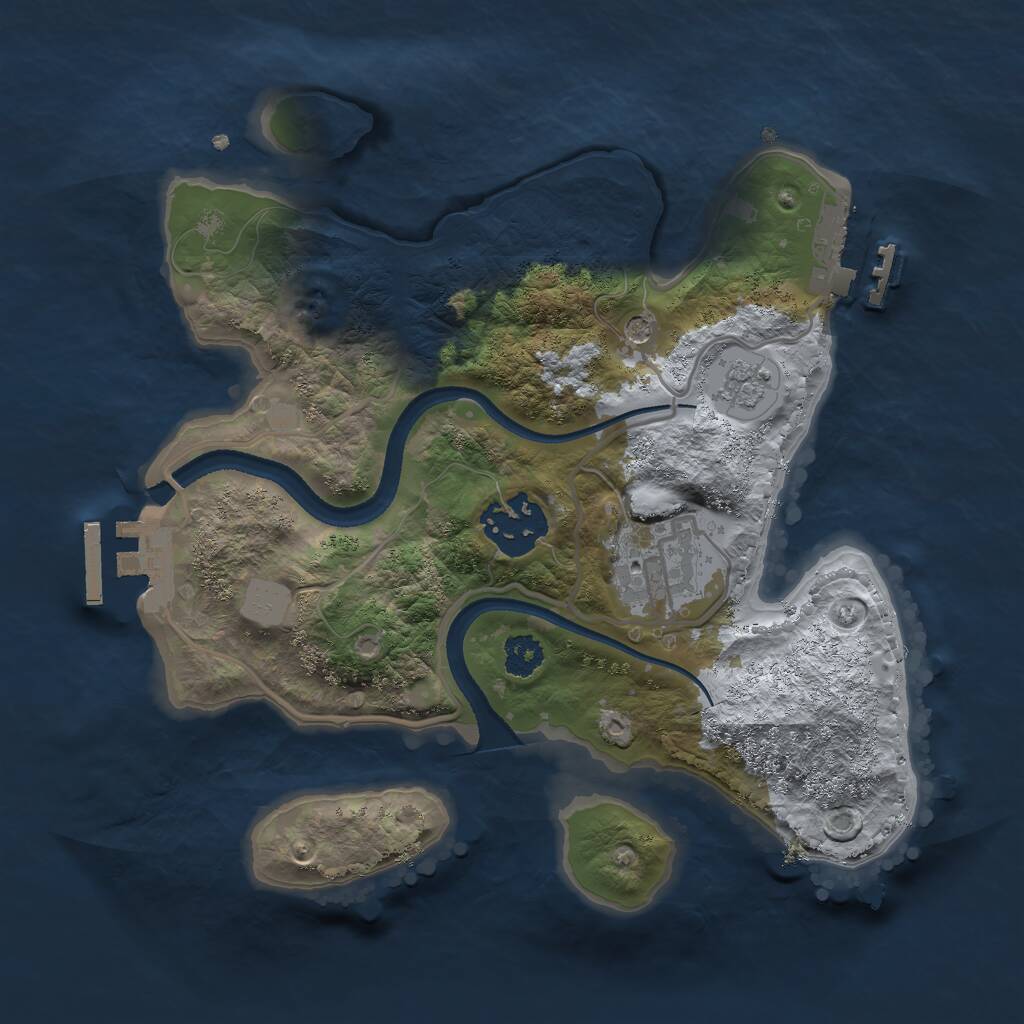 Rust Map: Procedural Map, Size: 2500, Seed: 11112, 7 Monuments