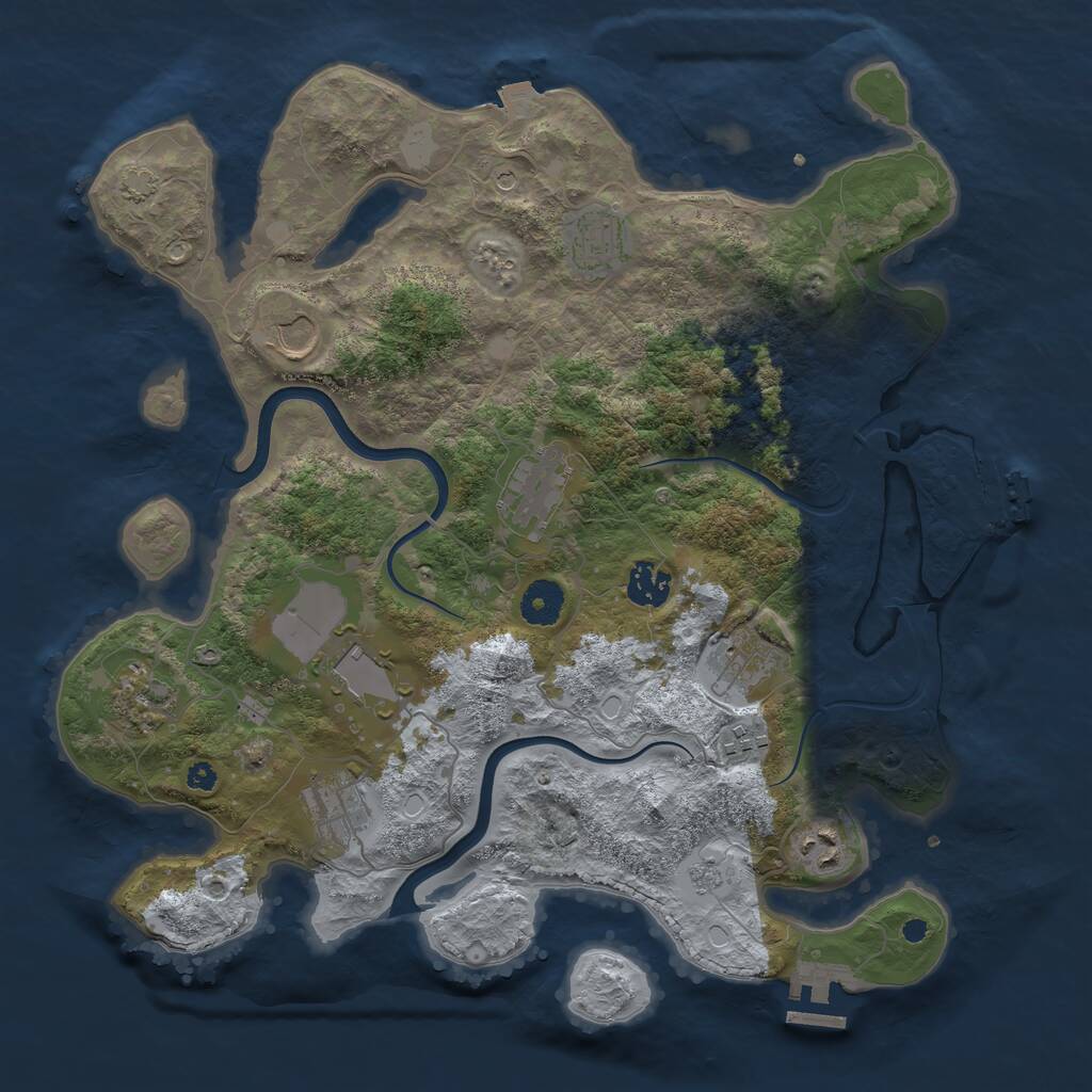 Rust Map: Procedural Map, Size: 3700, Seed: 1498751109, 16 Monuments