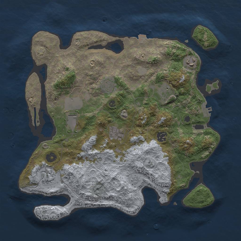 Rust Map: Procedural Map, Size: 3500, Seed: 1289621640, 14 Monuments