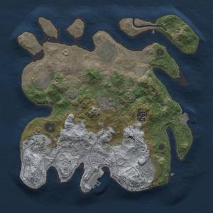 Thumbnail Rust Map: Procedural Map, Size: 3000, Seed: 352946100, 13 Monuments