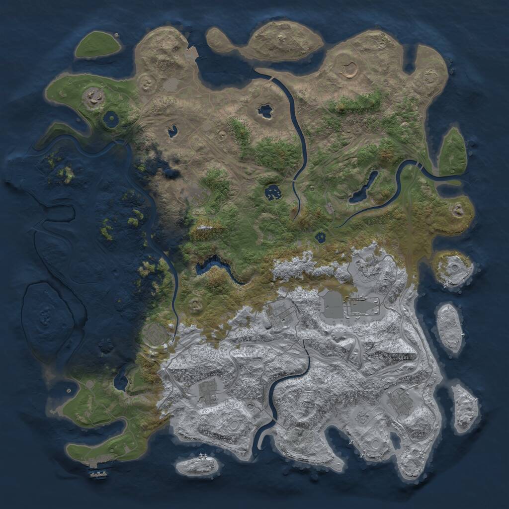 Rust Map: Procedural Map, Size: 4800, Seed: 6744, 17 Monuments