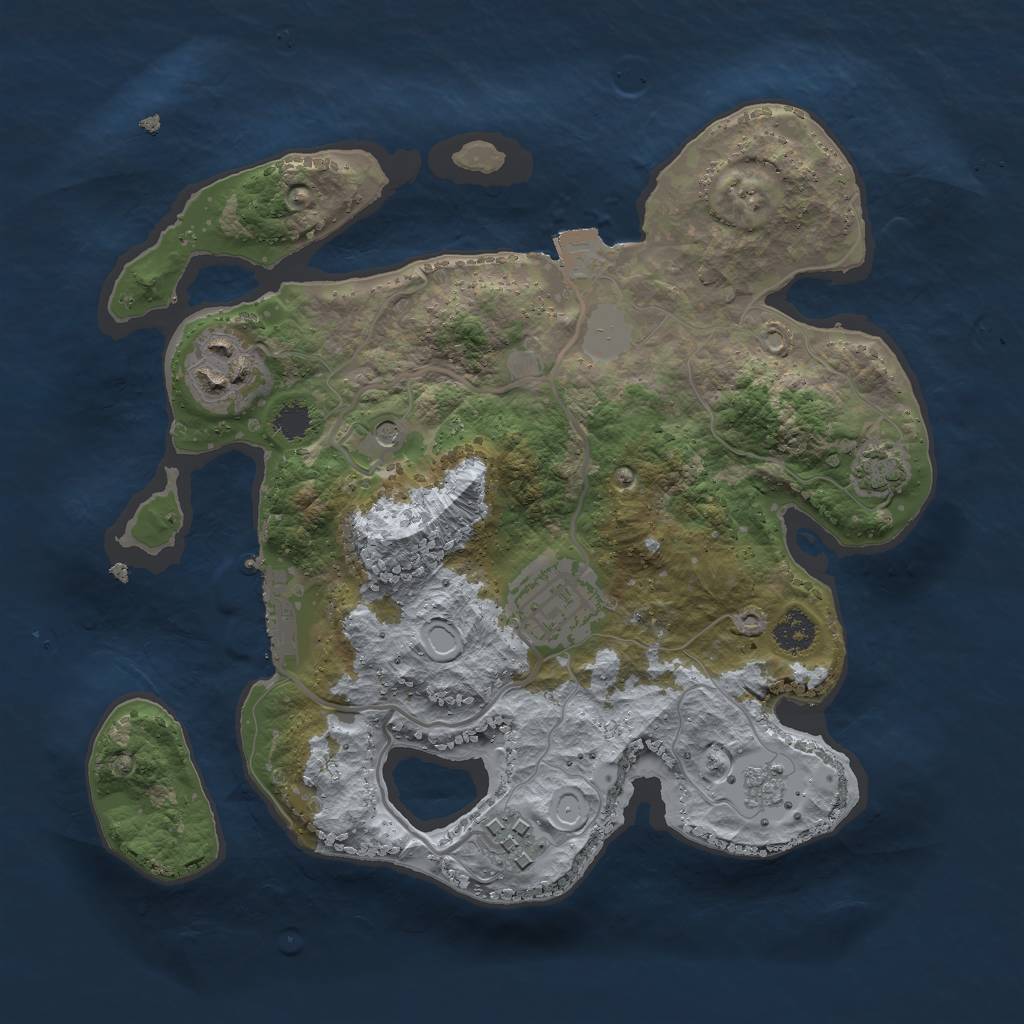 Rust Map: Procedural Map, Size: 2600, Seed: 384624, 10 Monuments