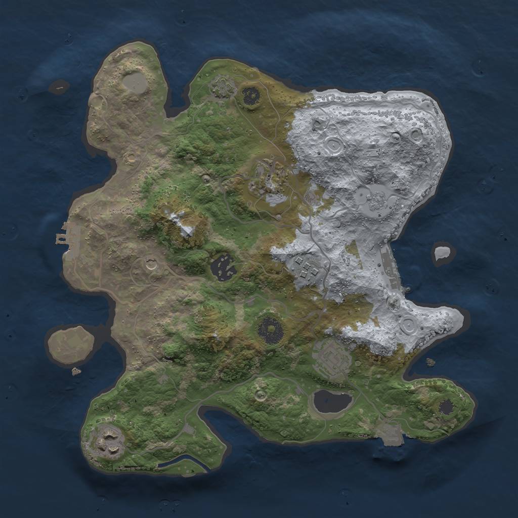 Rust Map: Procedural Map, Size: 3000, Seed: 1410967, 13 Monuments