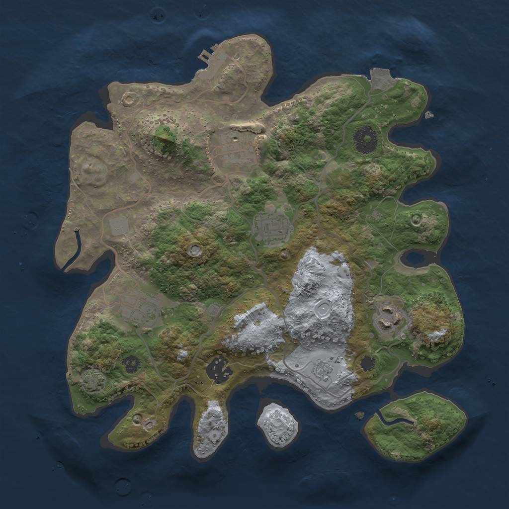 Rust Map: Procedural Map, Size: 3000, Seed: 256382061, 11 Monuments