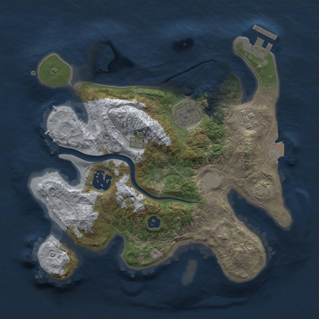 Rust Map: Procedural Map, Size: 2500, Seed: 433512099, 6 Monuments