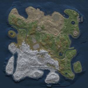 Thumbnail Rust Map: Procedural Map, Size: 3500, Seed: 316387897, 13 Monuments