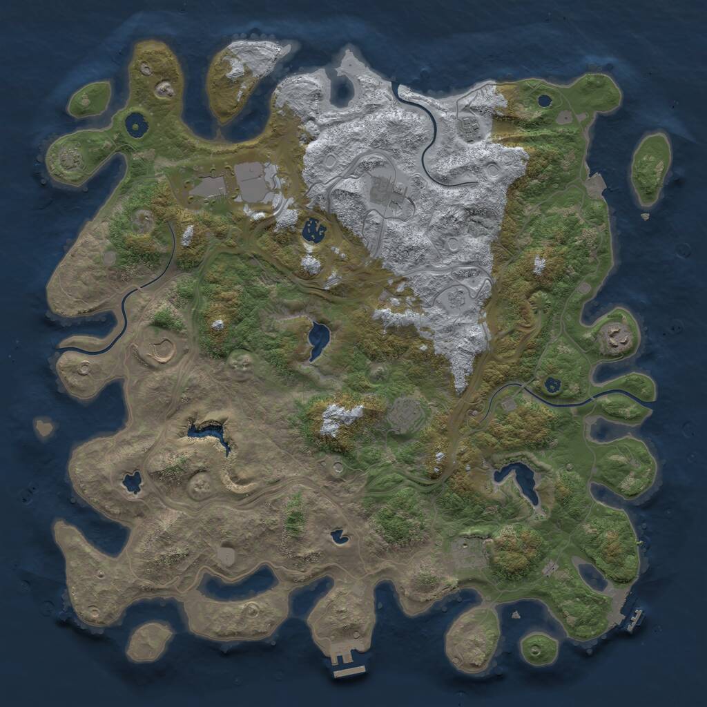 Rust Map: Procedural Map, Size: 4500, Seed: 235610506, 14 Monuments
