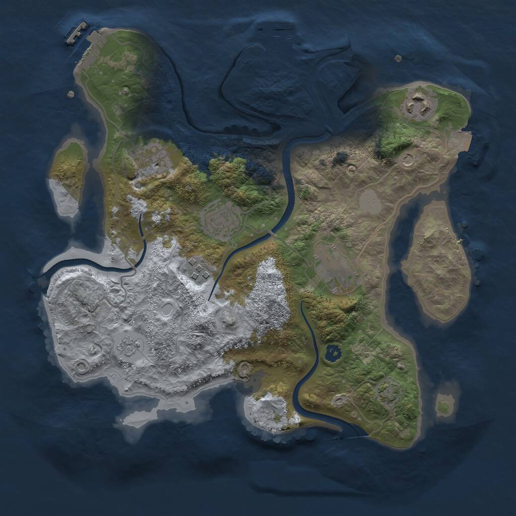 Rust Map: Procedural Map, Size: 3000, Seed: 24569, 11 Monuments