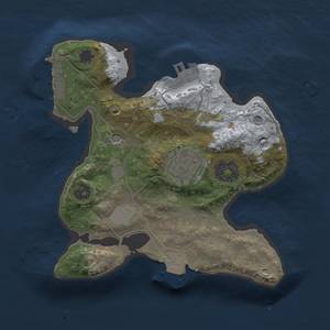 Thumbnail Rust Map: Procedural Map, Size: 2000, Seed: 1415101908, 7 Monuments