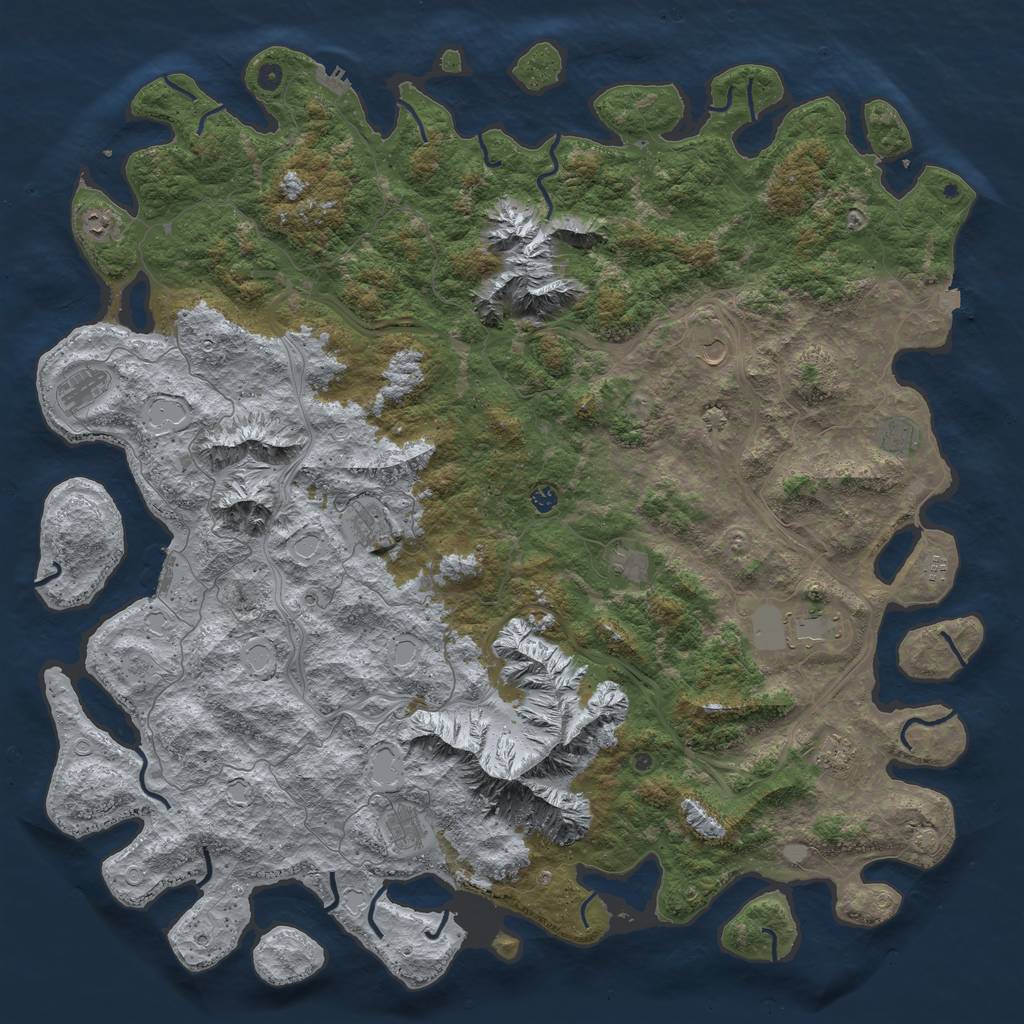 Rust Map: Procedural Map, Size: 6000, Seed: 31621872, 19 Monuments