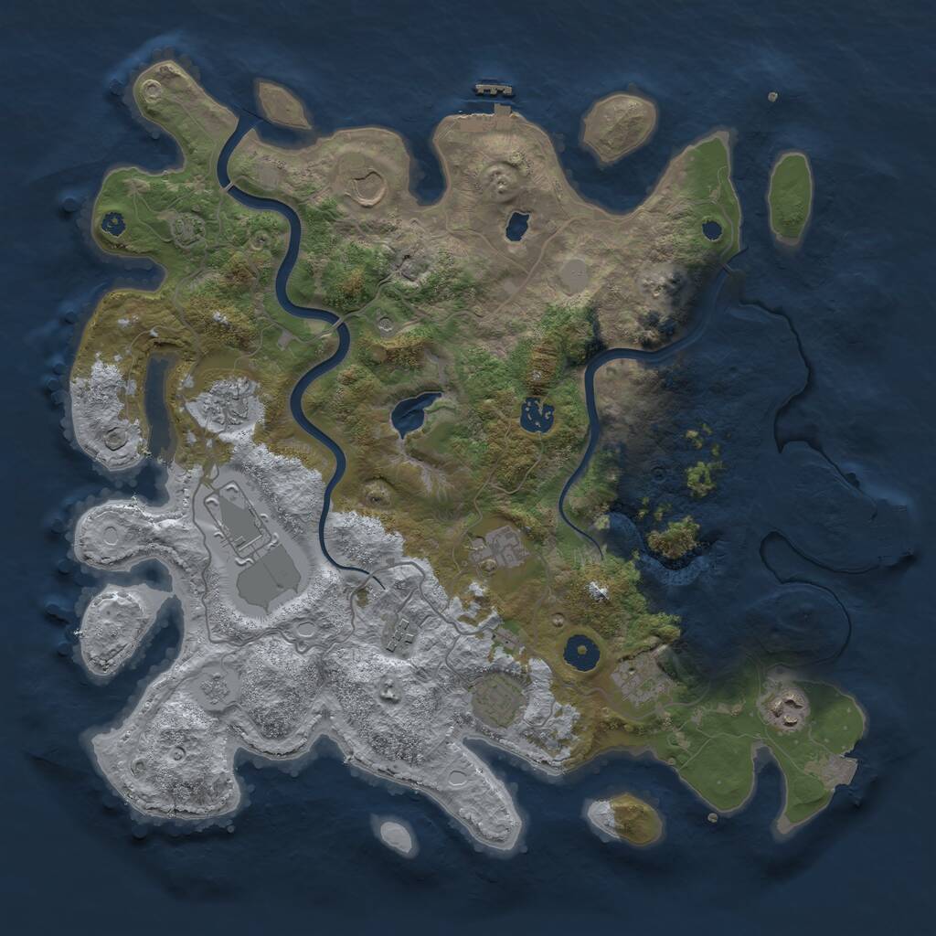 Rust Map: Procedural Map, Size: 4000, Seed: 292820, 15 Monuments