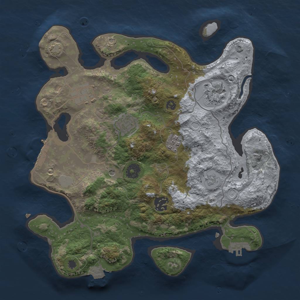 Rust Map: Procedural Map, Size: 3000, Seed: 13239, 13 Monuments