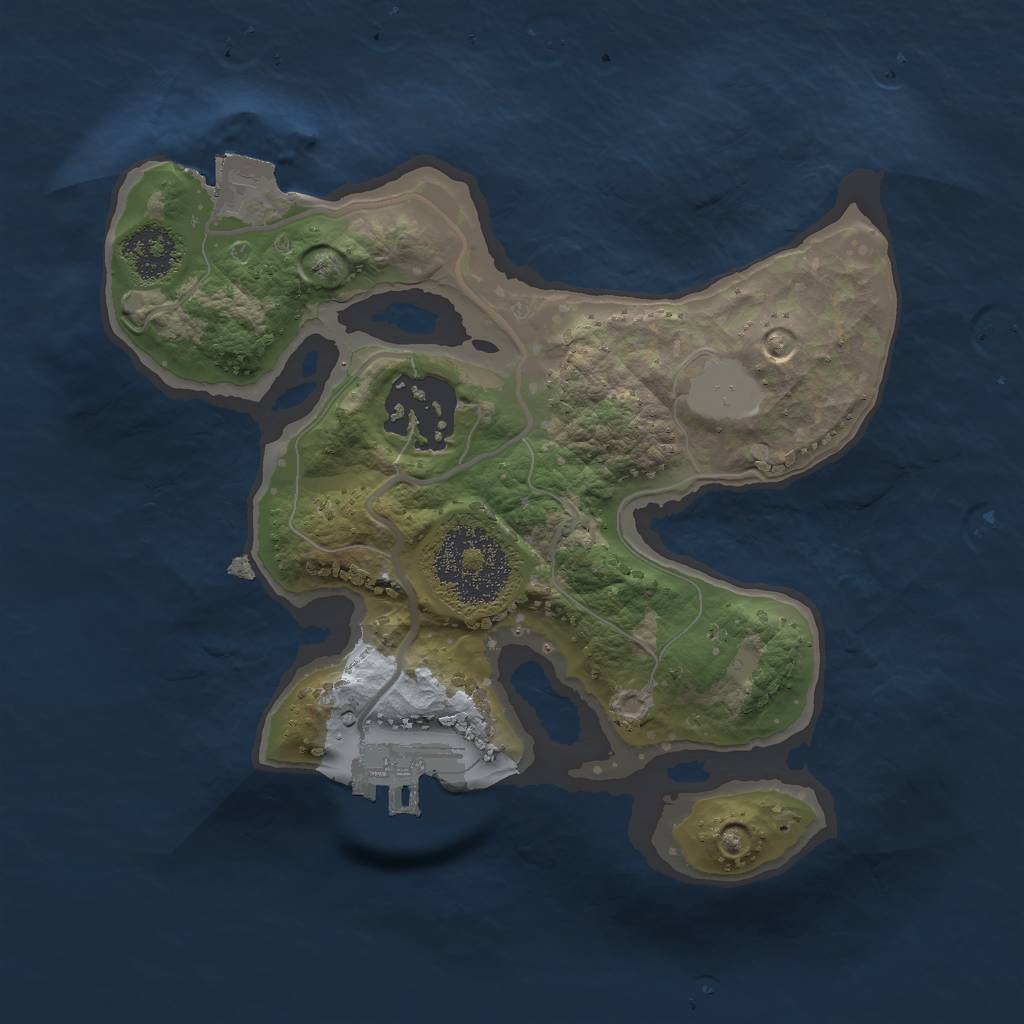 Rust Map: Procedural Map, Size: 2000, Seed: 5468, 5 Monuments