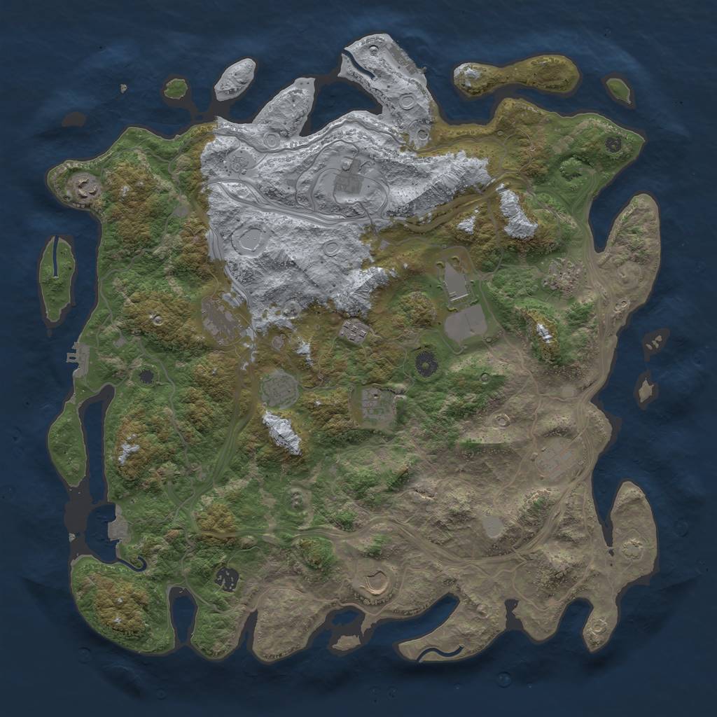 Rust Map: Procedural Map, Size: 4500, Seed: 442786123, 19 Monuments