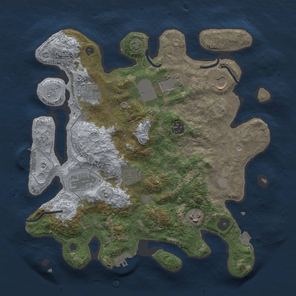 Rust Map: Procedural Map, Size: 3500, Seed: 102698891, 15 Monuments
