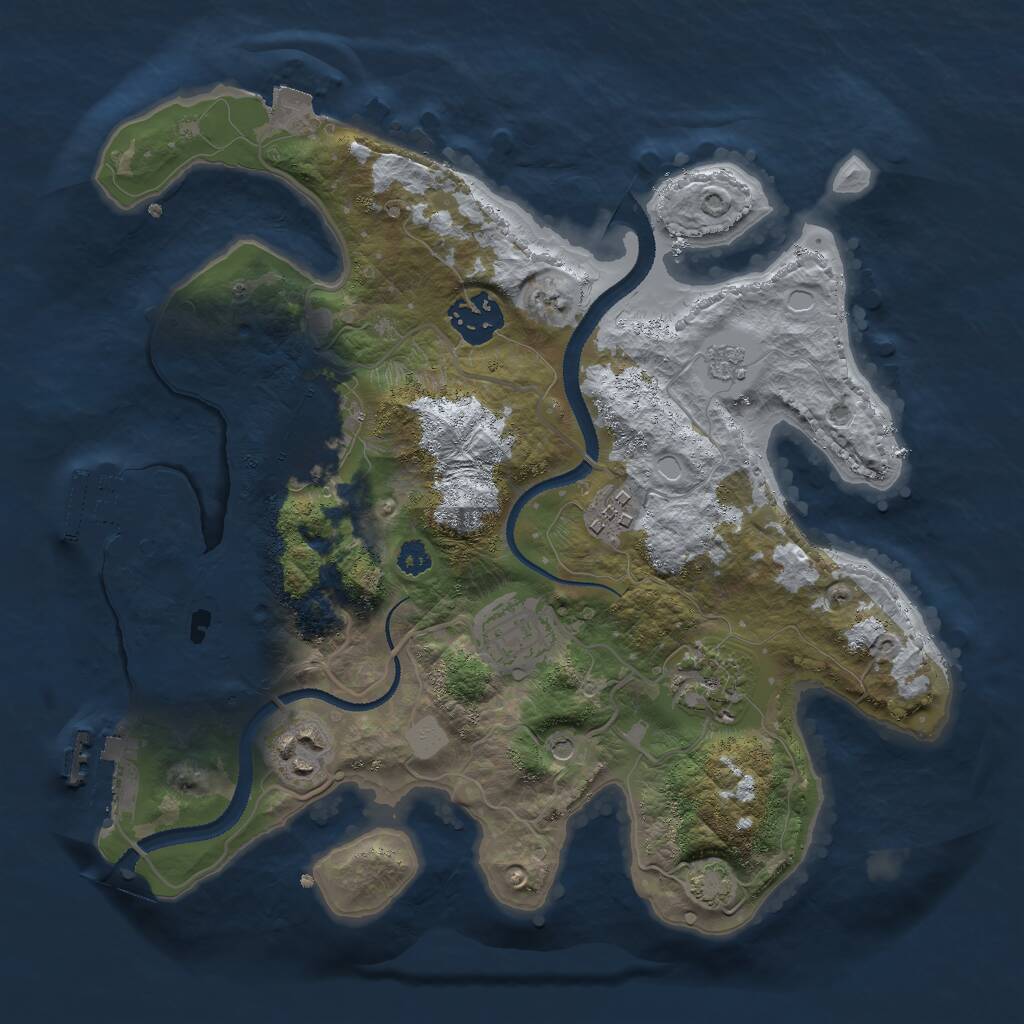 Rust Map: Procedural Map, Size: 3000, Seed: 4297635, 12 Monuments