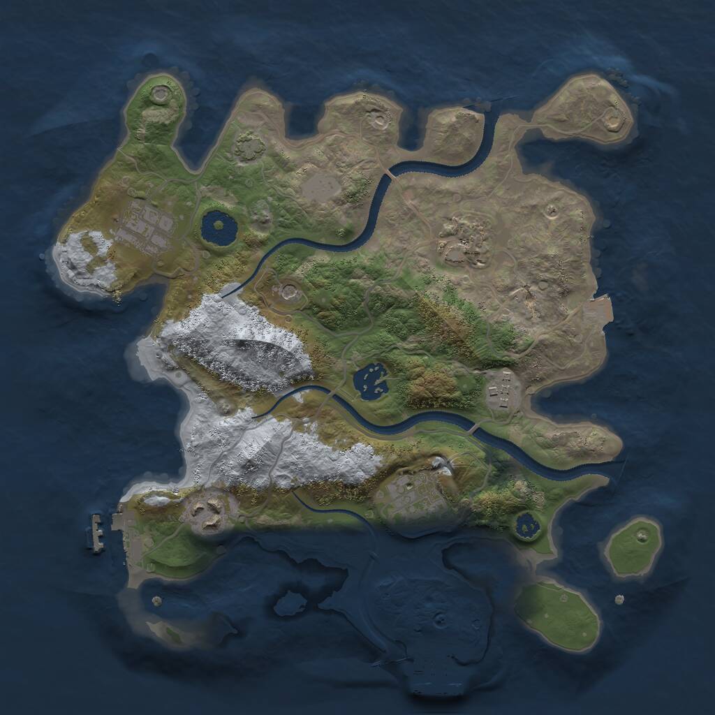 Rust Map: Procedural Map, Size: 3000, Seed: 6082975, 11 Monuments