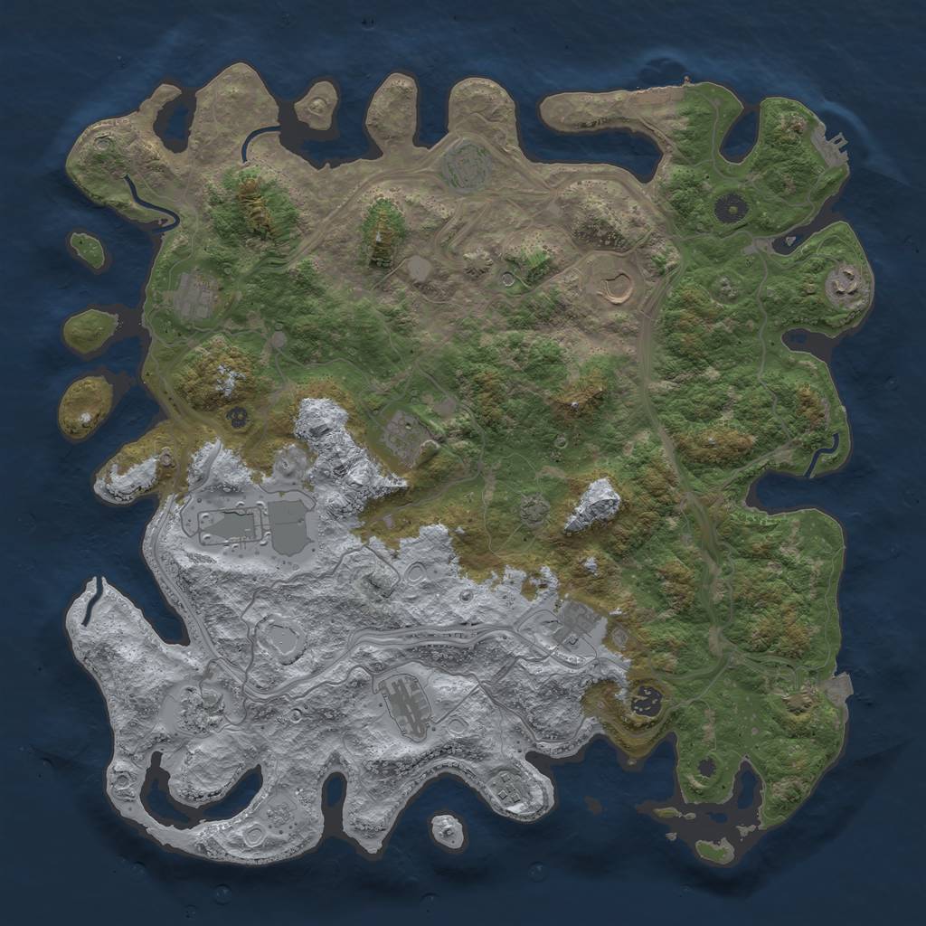 Rust Map: Procedural Map, Size: 4500, Seed: 1602520540, 19 Monuments