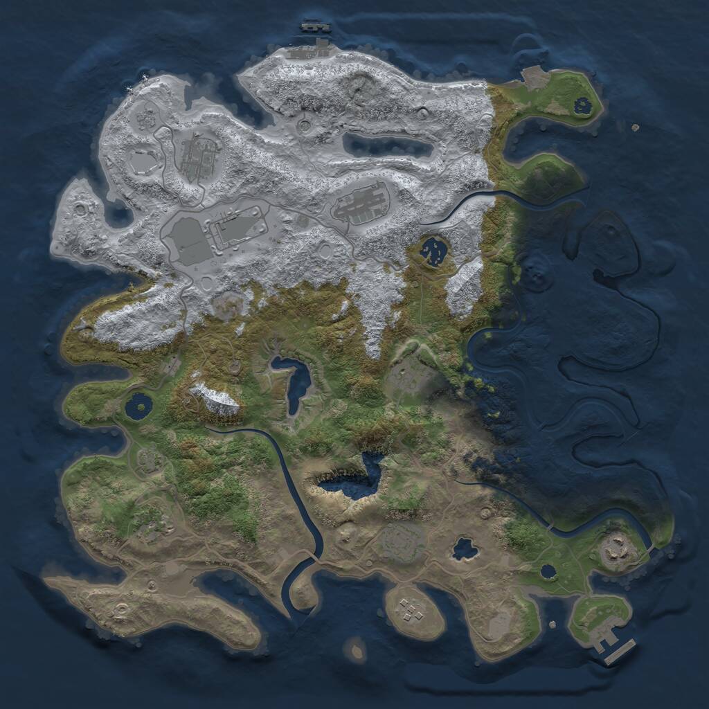 Rust Map: Procedural Map, Size: 4000, Seed: 97896879, 15 Monuments
