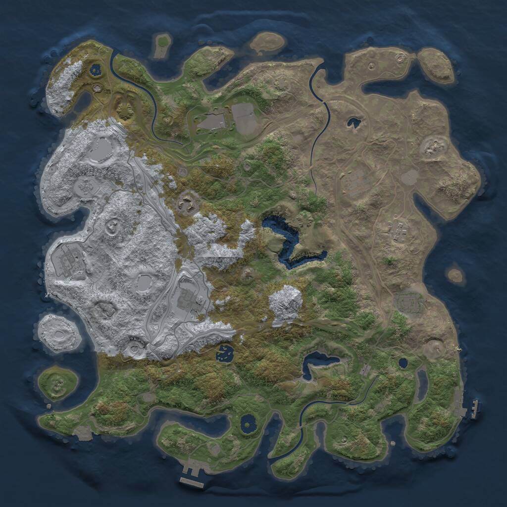 Rust Map: Procedural Map, Size: 4250, Seed: 1610532047, 14 Monuments