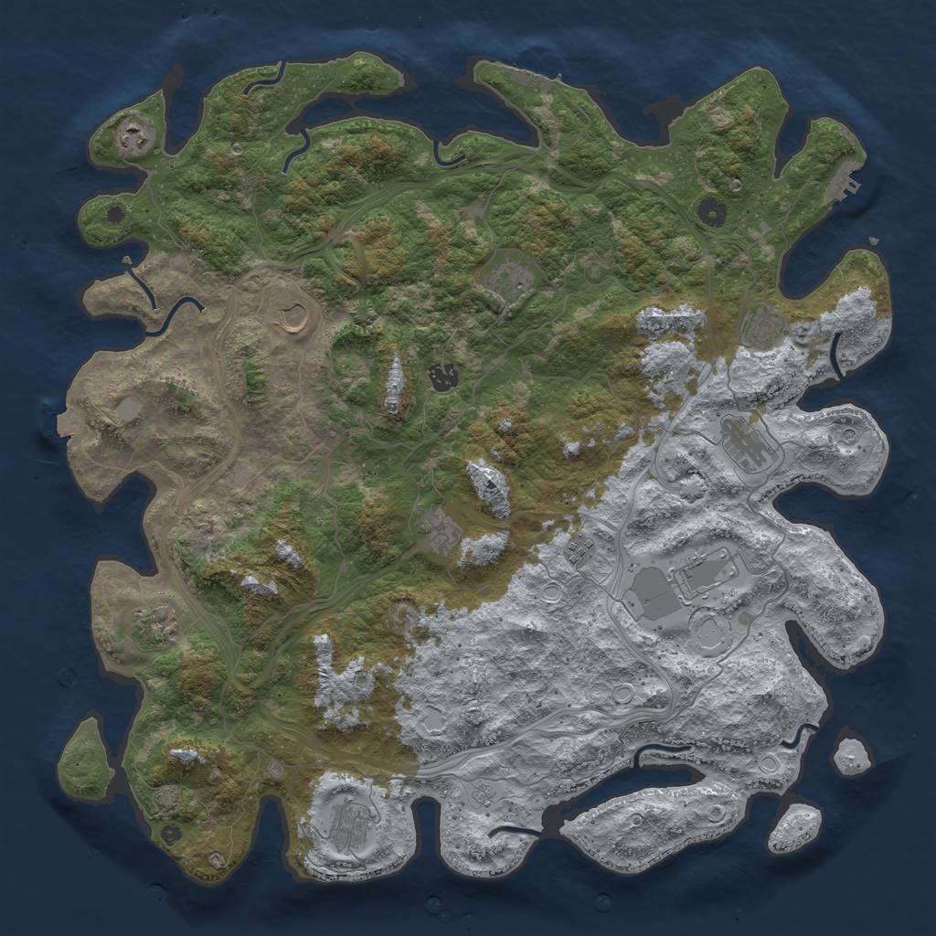 Rust Map: Procedural Map, Size: 4800, Seed: 269636408, 19 Monuments