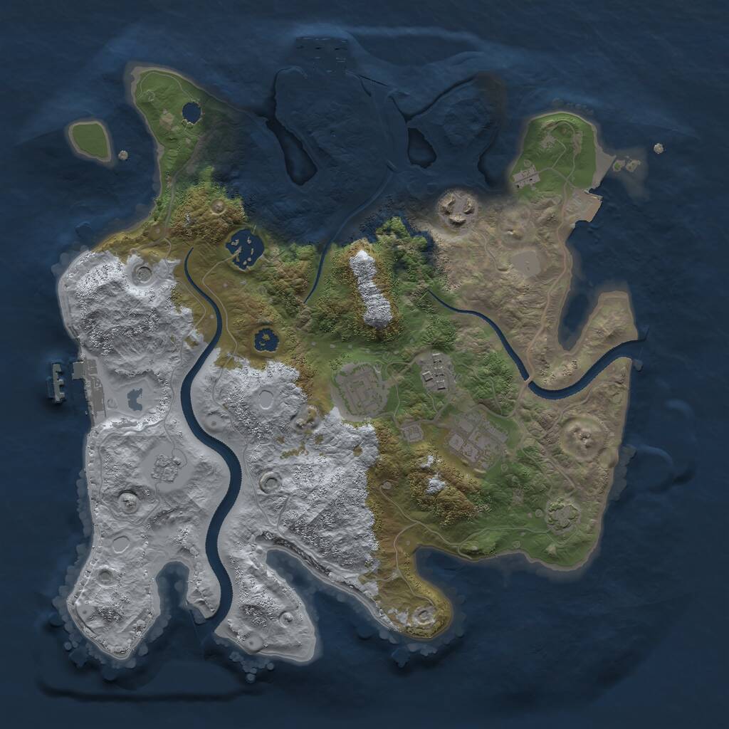 Rust Map: Procedural Map, Size: 3000, Seed: 926585020, 11 Monuments