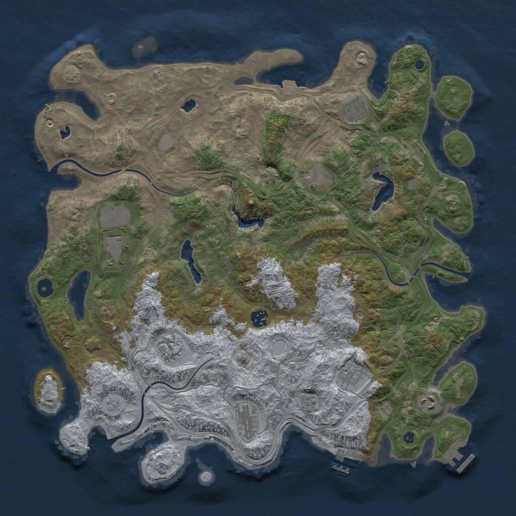 Rust Map: Procedural Map, Size: 4500, Seed: 900556801, 15 Monuments