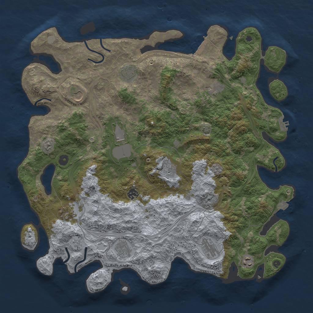 Rust Map: Procedural Map, Size: 4500, Seed: 900556801, 19 Monuments