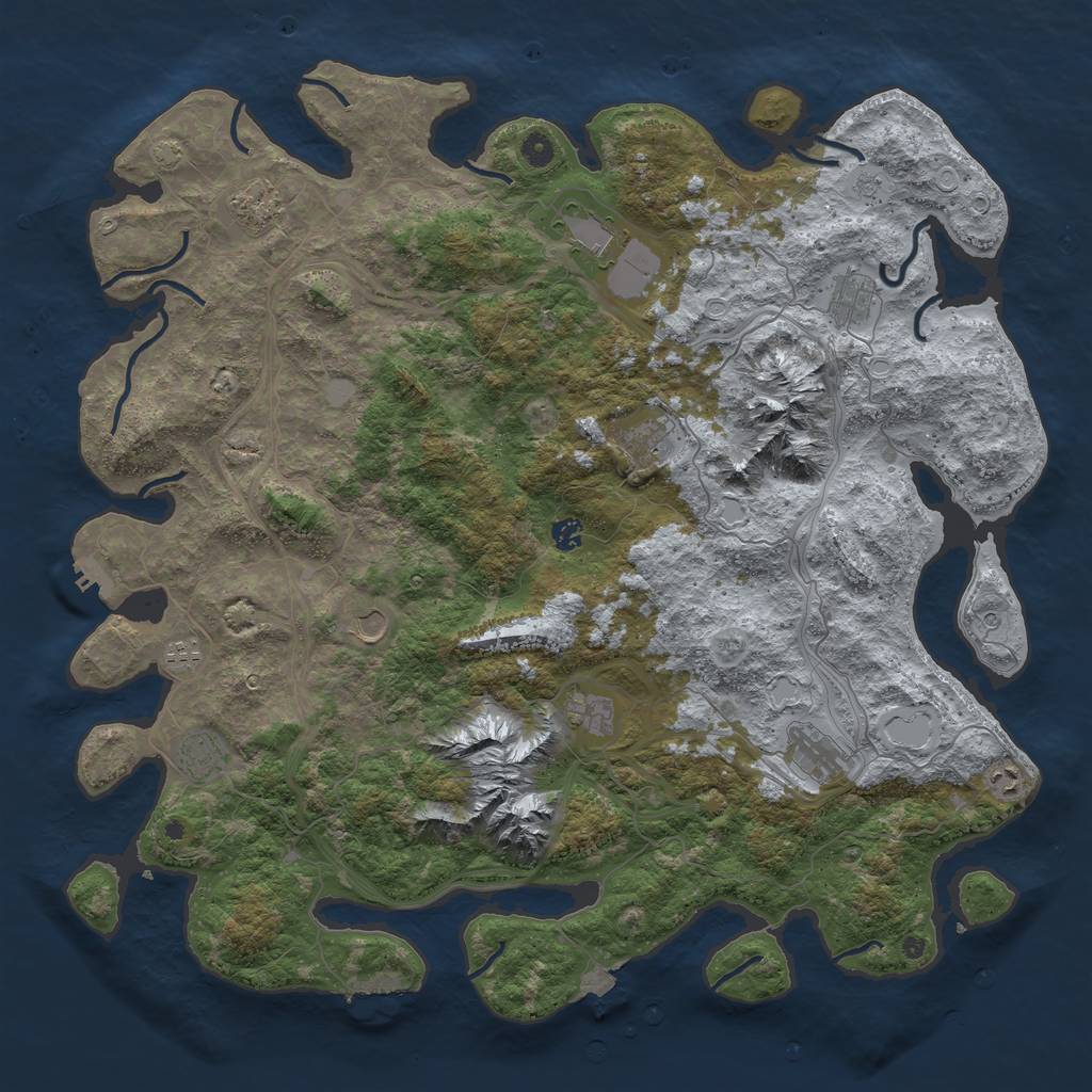 Rust Map: Procedural Map, Size: 5000, Seed: 493519753, 19 Monuments