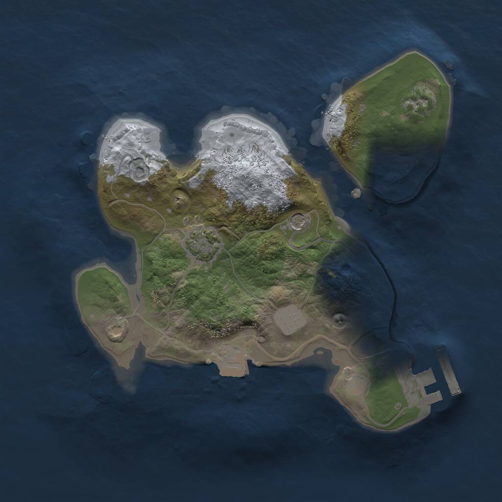 Rust Map: Procedural Map, Size: 2000, Seed: 2134396163, 4 Monuments