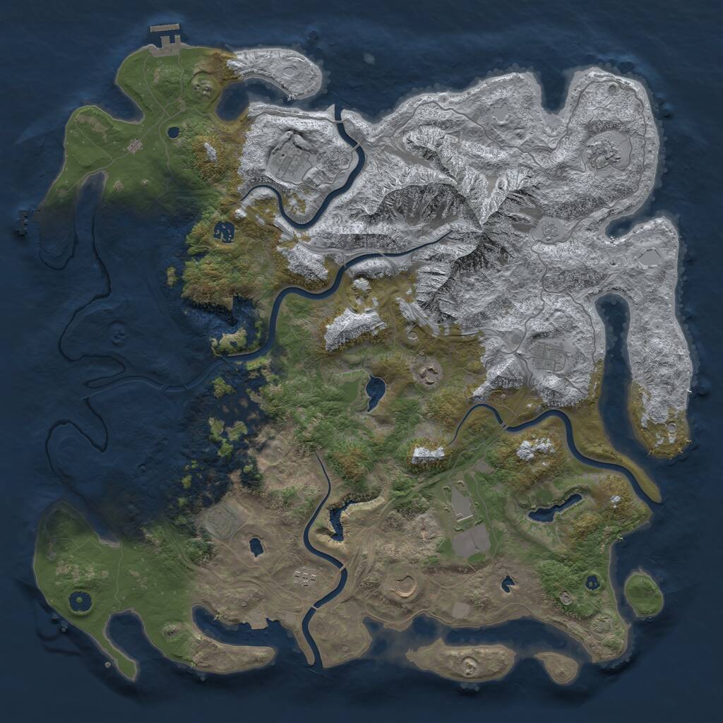 Rust Map: Procedural Map, Size: 5000, Seed: 603588317, 16 Monuments