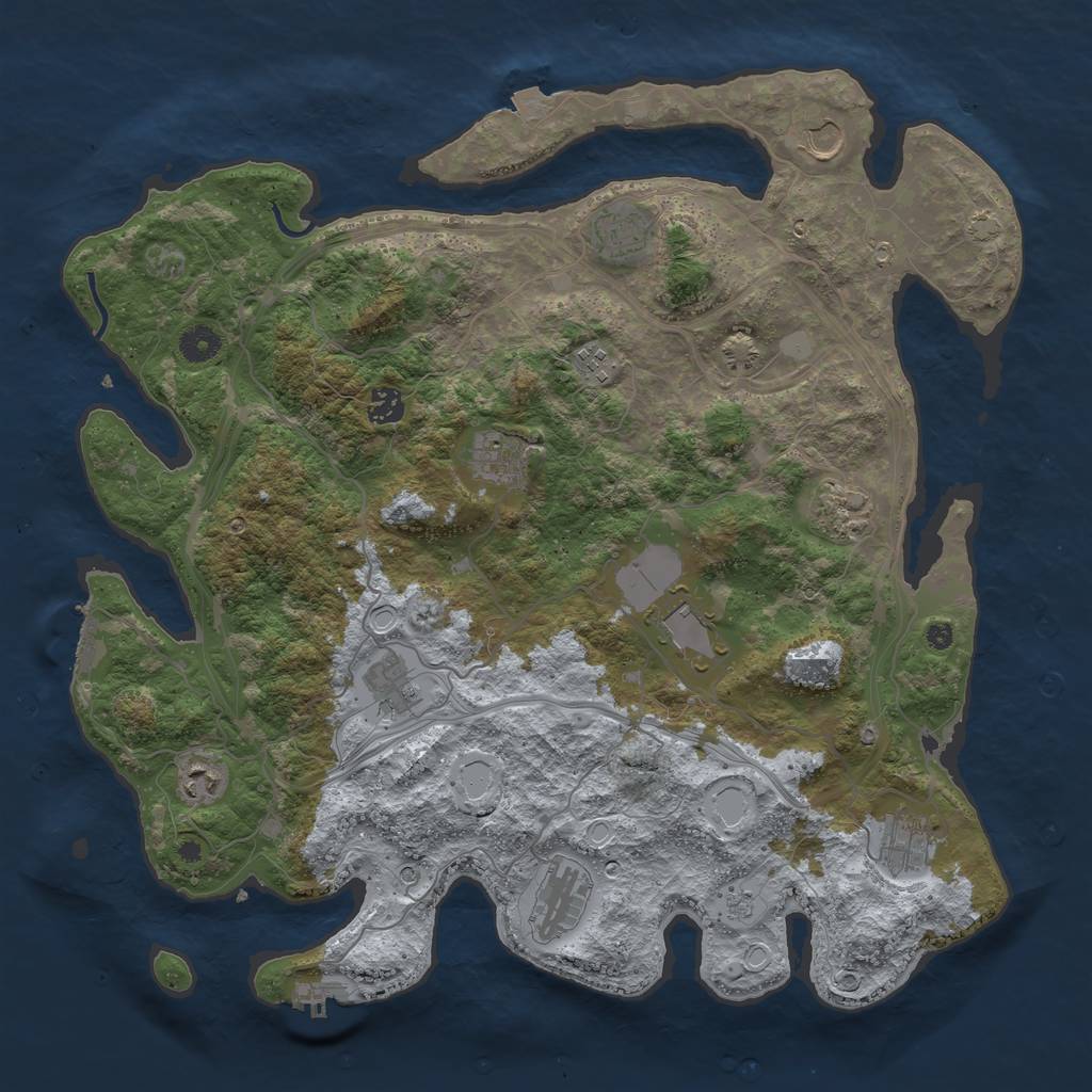 Rust Map: Procedural Map, Size: 4250, Seed: 2145160922, 19 Monuments