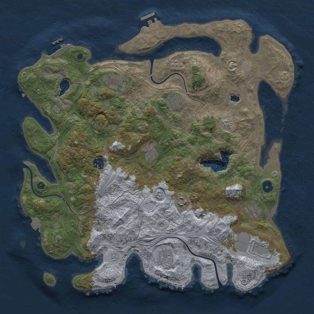 Rust Map: Procedural Map, Size: 4250, Seed: 2145160922, 15 Monuments