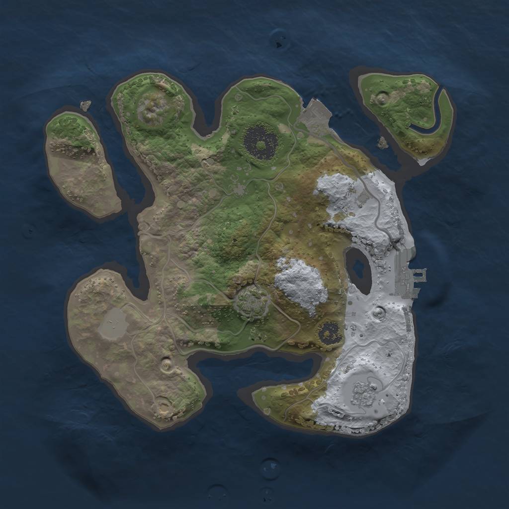 Rust Map: Procedural Map, Size: 2250, Seed: 1894505743, 6 Monuments