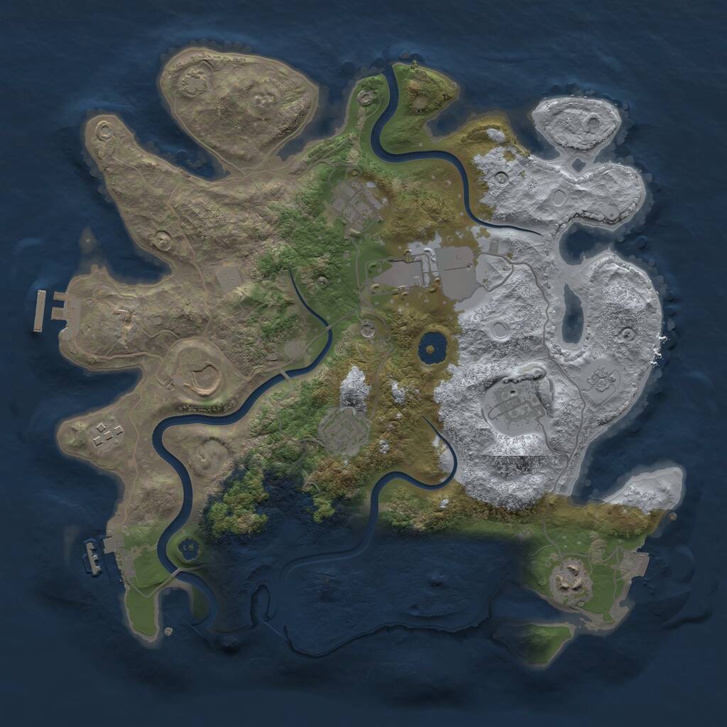 Rust Map: Procedural Map, Size: 3500, Seed: 20416, 13 Monuments